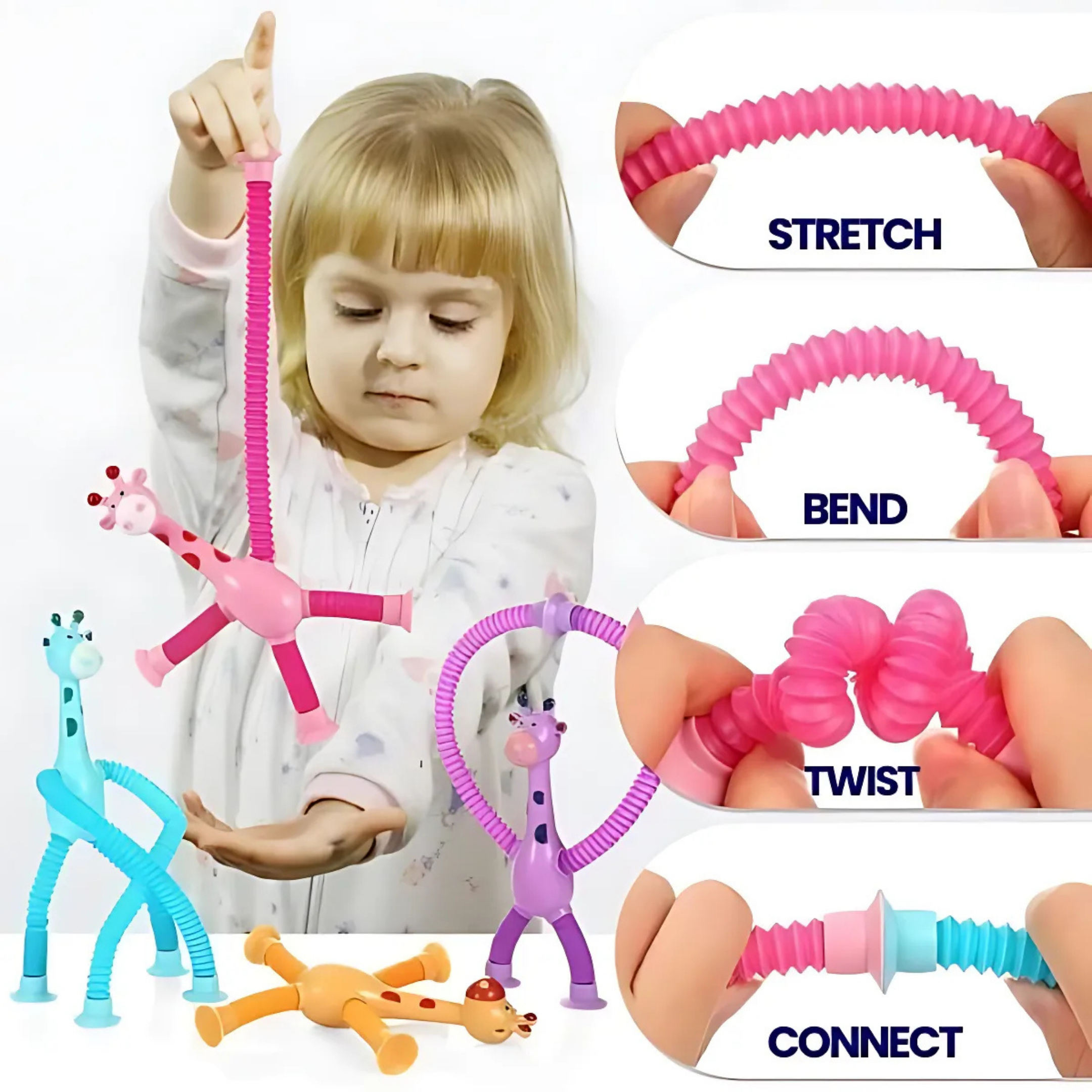 StretchyGiraffe™ – Sensory Suction Toy